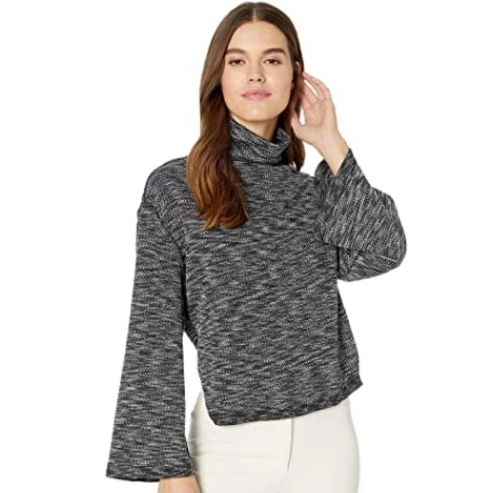 FREE PEOPLE Sunny Days Relaxed Turtleneck Knit Pullover Top XS